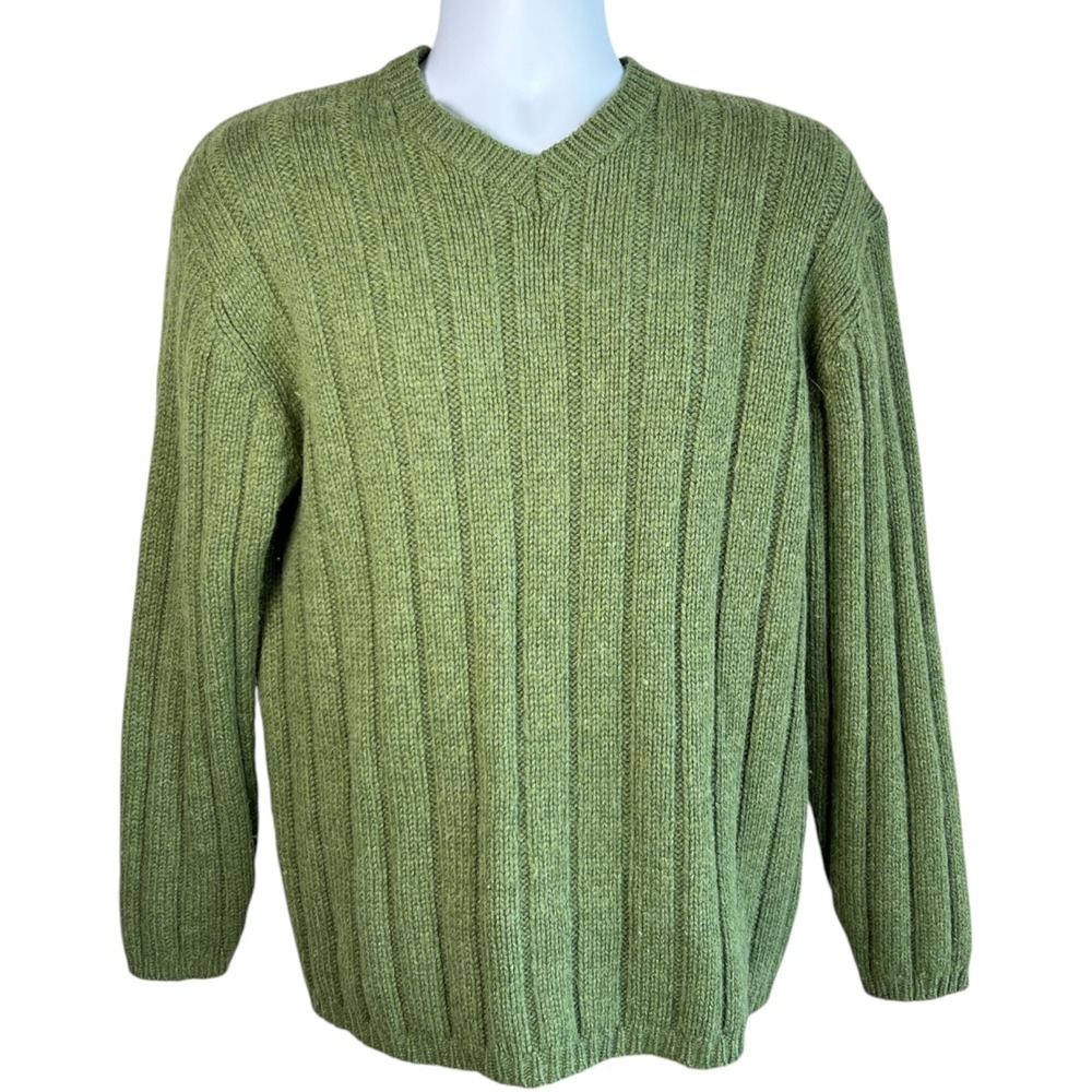 Britches Mens‎ Shetland Wool Blend V-Neck Sweater Size L Outdoors Cabin Grandpa